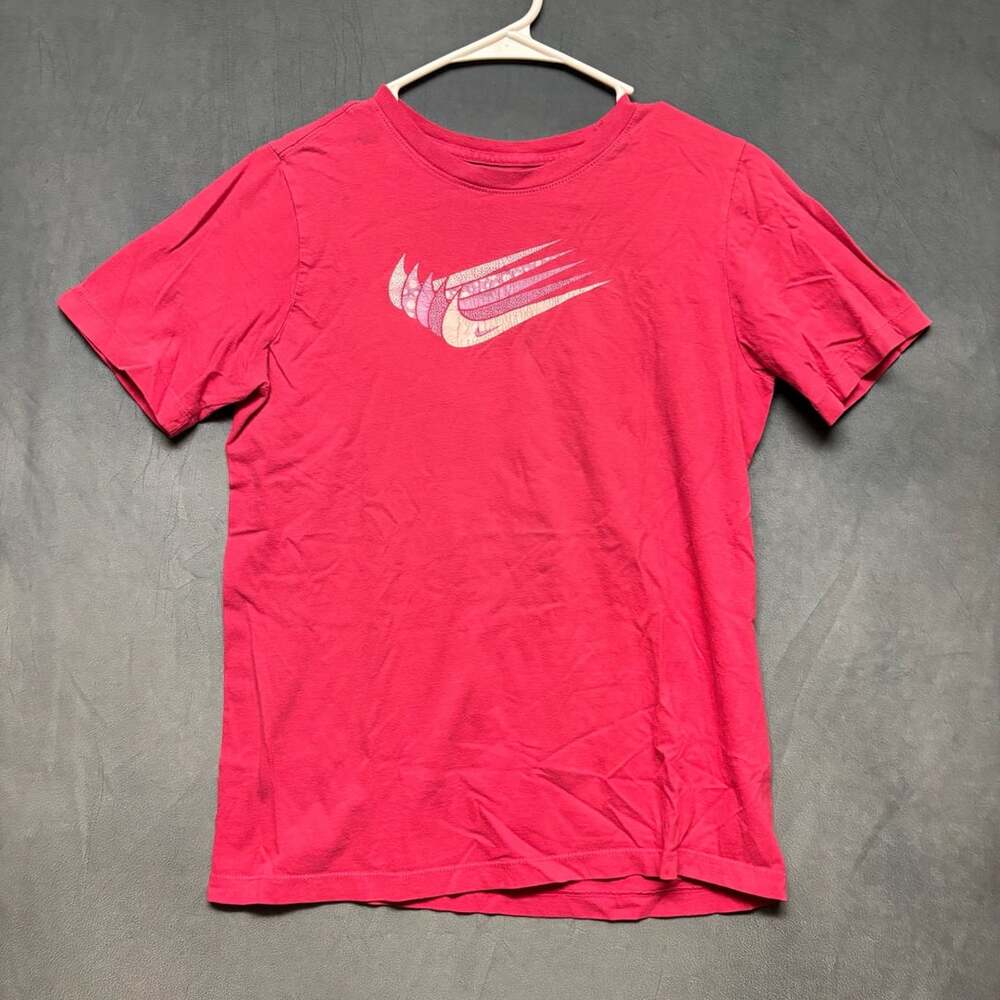 INike Core Brandmark Printed T-Shirt Size Girls XL Pink Short Sleeve